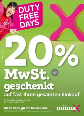 Mömax Katalog | 20% MwSt. geschenkt auf fast Ihren gesamten Einkauf | 2025-03-18T00:00:00.000Z - 2025-03-25T00:00:00.000Z