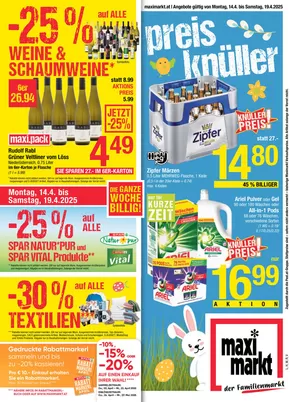 Maximarkt Katalog in Salzburg | Rabatte und Aktionen | 2025-04-14T00:00:00.000Z - 2025-04-19T00:00:00.000Z