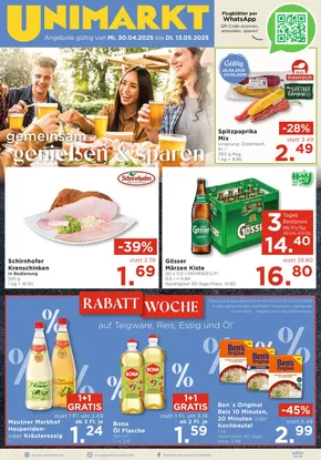 Unimarkt Katalog in Stegersbach | Rabatte und Aktionen | 2025-04-30T00:00:00.000Z - 2025-05-13T00:00:00.000Z