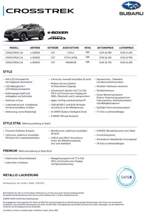 Subaru Katalog in Baden | Subaru flugblatt | 2025-05-02T00:00:00.000Z - 2025-06-30T00:00:00.000Z