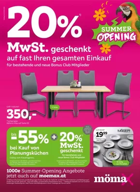 Mömax Katalog in Klagenfurt am Wörthersee | 20% MwSt. geschenkt auf fast Ihren gesamten Einkauf | 2025-06-17T00:00:00.000Z - 2025-06-24T00:00:00.000Z