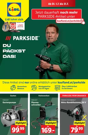 Lidl Katalog in Schwechat | Sonderflyer PARKSIDE® Du packst das! | 2025-07-01T00:00:00.000Z - 2025-07-31T00:00:00.000Z